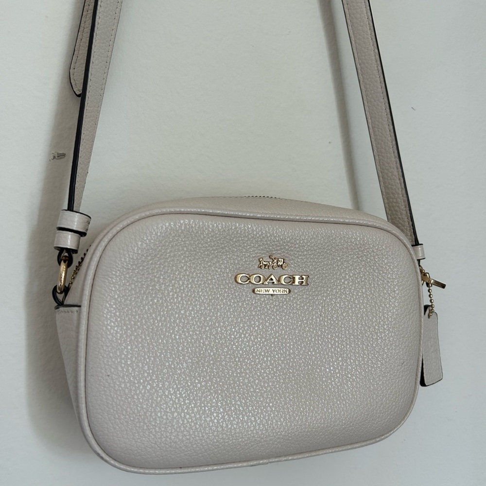 Coach Cream Pebbled Leather Crossbody Bag